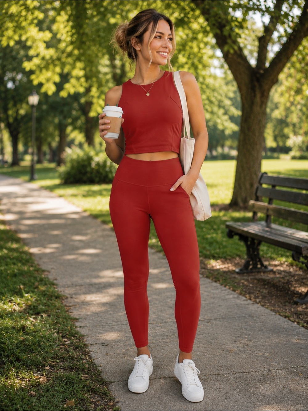 Lululemon Wunder Train High-Rise Rust Red Women’s Athletic 2 Piece Set